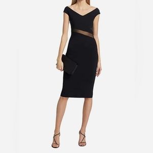 Chiari Boni LA Petite Robe Lisanna Illusion Cocktail Dress Black 38 (2).NWT